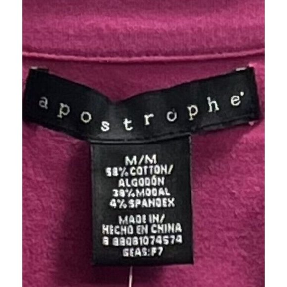 Apostrophe Women's Top Size M Color Pink Fuchsia Cap Sleeve - Picture 6 of 11